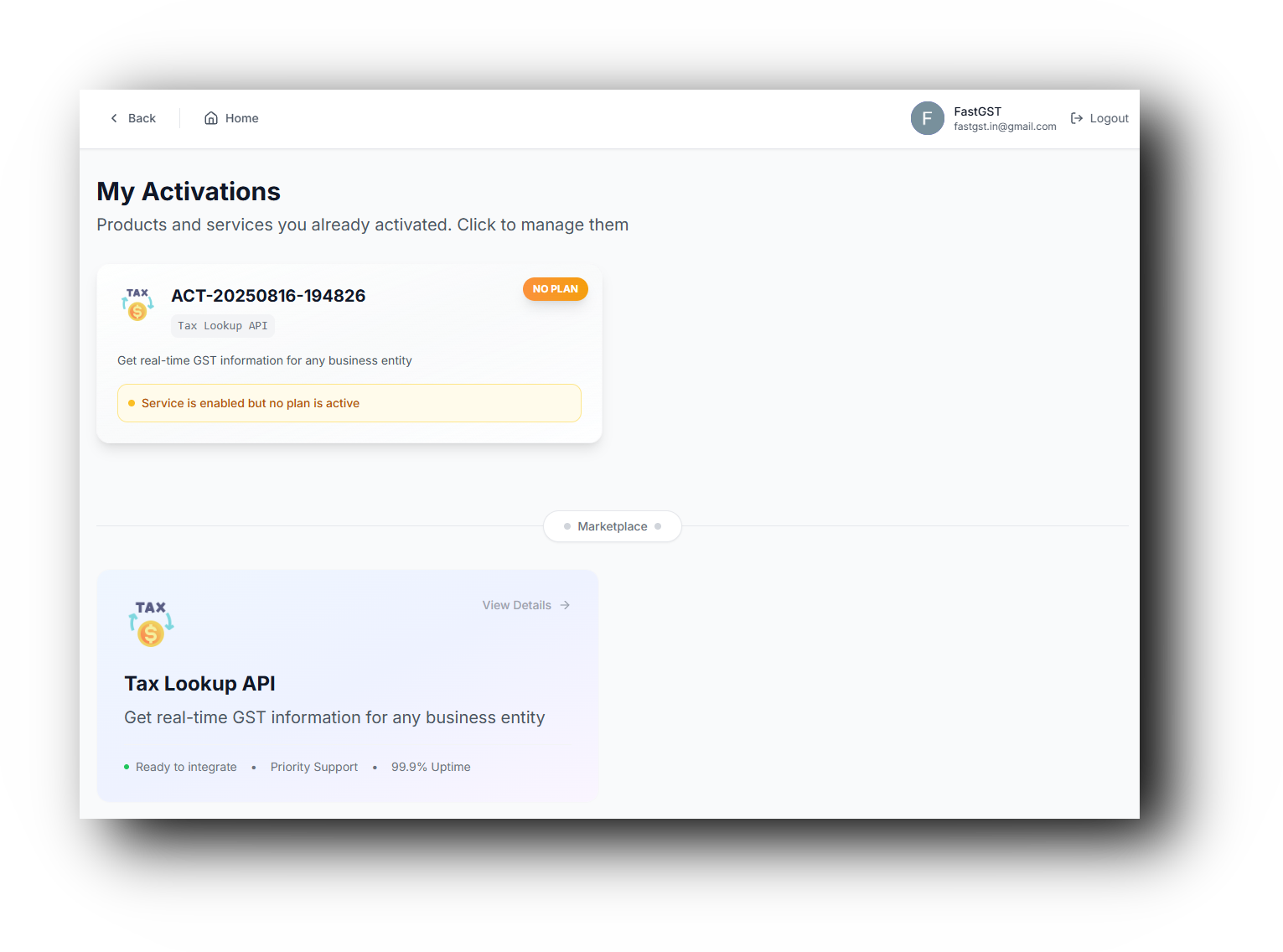 Service Activation